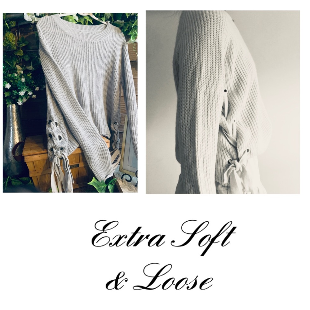 Settledown Loose Knit Extra Soft tie crop sweater